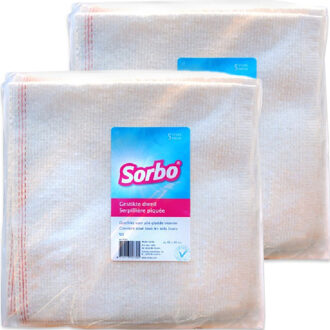 Sorbo katoenen vloer dweilen - wit - 10x stuks - schoonmaakdoeken - 60 x 60 cm