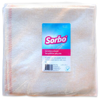 Sorbo katoenen vloer dweilen - wit - 5x stuks - schoonmaakdoeken - 60 x 60 cm