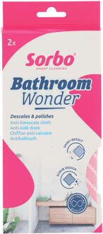 Sorbo Microvezel doek - anti kalk schoonmaak/huishoud doek - 2x stuks - 33 x 43 cm