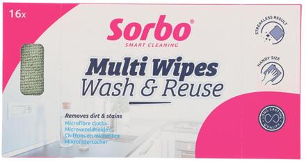 Sorbo Microvezeldoekjes 22x22cm 16st groen