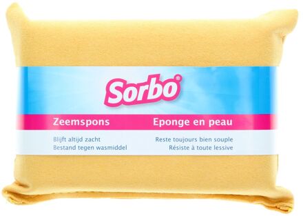Sorbo Natuurzeem Spons - Maat 10x14x3,5 cm - Enkel Stuk - Natuurlijk Materiaal Geel