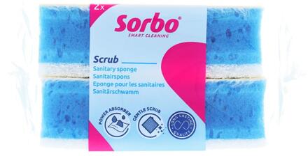 Sorbo Sanitairspons XL 2 st 11,5x6,5x4cm Blauw