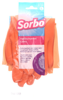 Sorbo Schoonmaak Handschoen - Maat L - Oranje - 1 Paar