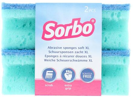 Sorbo Schuurspons krasvrij XL set a 2st Blauw
