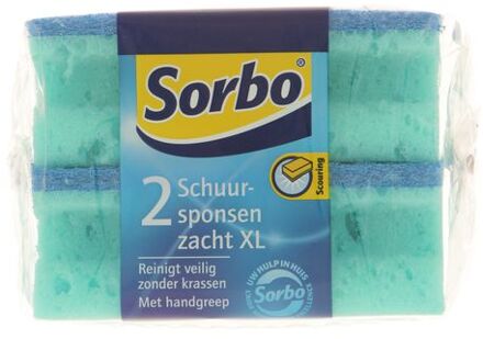 Sorbo Schuurspons krasvrij XL set a 2st Blauw