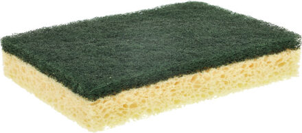 Sorbo Schuurspons - schoonmaakspons - groen schuurvlak - 13 x 9 x 2,5 cm - viscose