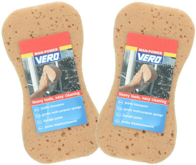 Sorbo Vero grote schoonmaakspons / viscose autospons - 4x stuks - 22 x11 cm - schoonmaakartikelen/auto was