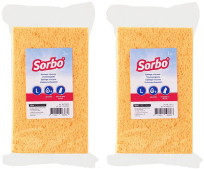 Sorbo viscose sponzen - 6x - schoonmaaksponzen - 16 cm - huishoudelijke producten - streeploos resul