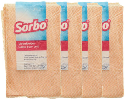 Sorbo vloerdoekjes - 100x stuks - alle vloeren - 24 x 40 cm - schoonmaken