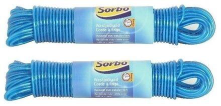 Sorbo waslijndraad / waslijn staal - 2x - 20 meter - drooglijn voor wasgoed