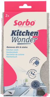 Sorbo Wondervaatdoek 32x38cm set a 2st Roze