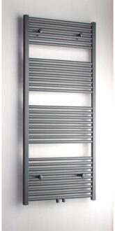 Sorbus r radiator 50x140 496w recht met midden aansluiting grijs metallic