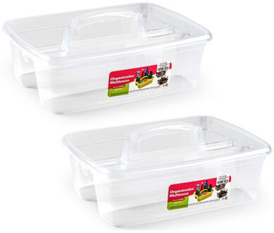 Sorteerbak - 4x stuks - 40 x 29 x 16 cm - vakjesbak gereedschapskist - kunststof