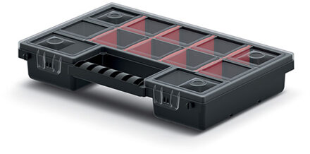 Sorteerbox/vakjes koffer - spijkers/schroeven/kleine spullen - 12-vaks - 29 x 19 x 5 cm