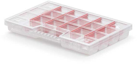 Sorteerbox/vakjes koffer - spijkers/schroeven/kleine spullen - 20-vaks - 29 x 20 x 3.5 cm