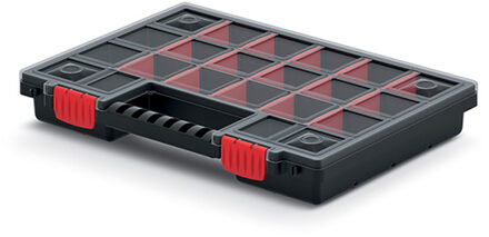 Sorteerbox/vakjes koffer - spijkers/schroeven/kleine spullen - 20-vaks - 34 x 25 x 5 cm