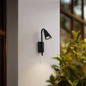 Sorvete buitenwandlamp, zwart, metaal, hoogte 33 cm matzwart, transparant