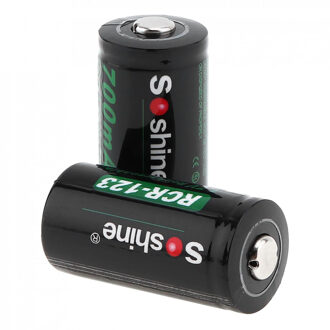 Soshine 4Pcs Rcr 123 16340 700Mah Li-Ion Oplaadbare Batterij Met 2 Stuks Batterij Opbergdoos Voor Zaklampen Koplampen