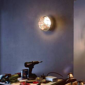 Sotano Retro vochtbestendige lamp, grijs, Ø 18 cm, kunststof IP44