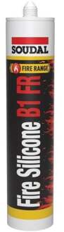 Soudal Fire Silicone B1 FR | Brandwerende siliconenkit | Wit | 300 ml - 147413