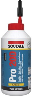 Soudal houtlijm (supersnel) Pro20D, flacon 750gr. - 108767