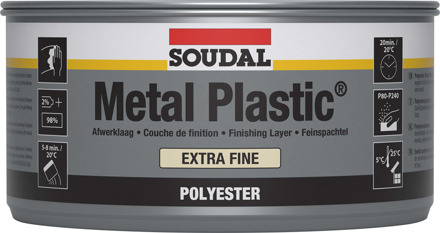 Soudal Metal Plastic Extra Fine | Polyesterplamuur | 1 kg | Wit | 30034 - 103424