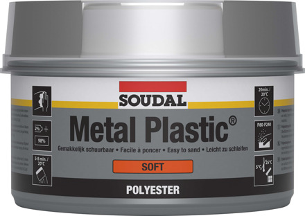 Soudal Metal Plastic Soft | Polyesterplamuur | 2 kg - 105975