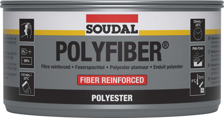 Soudal Polyfiber | Polyesterplamuur | 1 kg | Grijs | 30104 - 103433