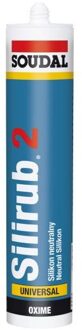 Soudal Silirub 2 | Siliconenkit | Wit | 300 ml - 102392
