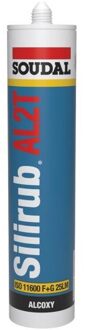 Soudal Silirub AL2T Alcoxy | Siliconenkit | Grijs | 300 ml - 120649
