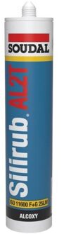 Soudal Silirub AL2T Alcoxy | Siliconenkit | Zwart | 300 ml - 120653
