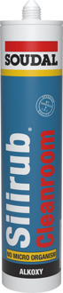 Soudal Silirub Cleanroom | Alcoxy Siliconen voegkit | 310 ml | Wit - 112346