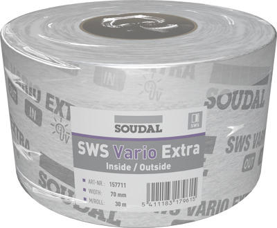 Soudal SWS Vario Extra | Vochtregulerende folie | 150 mm x 30 m | Wit - 157713