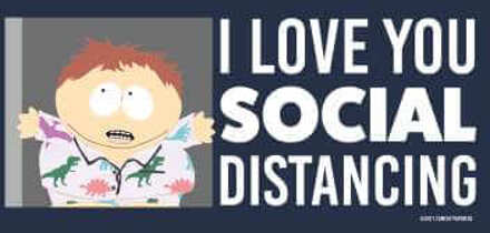 South Park Cartman I Love You Social Distancing Hoodie - Navy - L