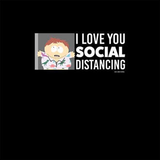 South Park Cartman I Love You Social Distancing Unisex Hoodie - Black - L - Zwart