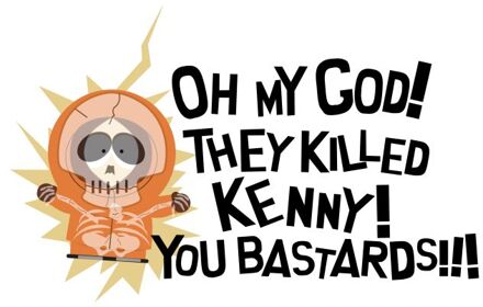 South Park Oh My God They Killed Kenny Tee Unisex T-Shirt - White - XS Wit