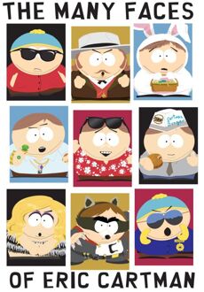 South Park The Many Faces Of Eric Cartman Unisex T-Shirt - White - 4XL Wit