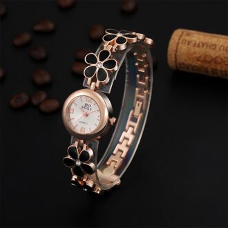 Soxy Luxe Horloge Vrouwen Mode Gouden Horloges Volledige Staal Bloemen Armband Horloge Vrouwen Uur Klok Dames Horloges Lady zwart