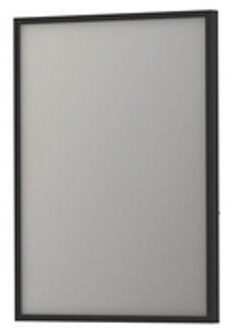SP18 rechthoekige spiegel verzonken in stalen kader 80 x 60 x 4 cm, mat zwart