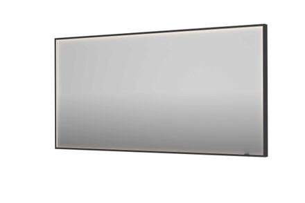 SP19 spiegel - 160x4x80cm rechthoek in stalen kader incl dir LED - verwarming - color changing - dimbaar en schakelaar - geborsteld metal black 8409139 Geborsteld Metal Black (Zwart)