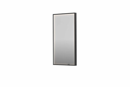 SP19 spiegel - 40x4x80cm rechthoek in stalen kader incl dir LED - verwarming - color changing - dimbaar en schakelaar - geborsteld metal black 8409130 Geborsteld Metal Black (Zwart)