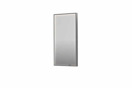 SP19 spiegel - 40x4x80cm rechthoek in stalen kader incl dir LED - verwarming - color changing - dimbaar en schakelaar - geborsteld RVS 8409008