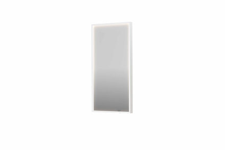 SP19 spiegel - 40x4x80cm rechthoek in stalen kader incl dir LED - verwarming - color changing - dimbaar en schakelaar - mat wit 8409006