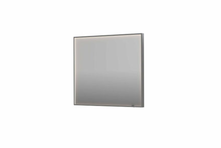 SP19 spiegel - 90x4x80cm rechthoek in stalen kader incl dir LED - verwarming - color changing - dimbaar en schakelaar - geborsteld RVS 8409058