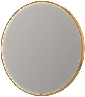 SP24 Spiegel - 120x4x120cm - LED onder en boven colour changing - dimbaar - Spiegelverwarming - rond - in stalen kader - aluminium Mat goud 8409342