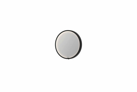 SP24 spiegel - 40x4x40cm rond in stalen kader incl dir LED - verwarming - color changing - dimbaar en schakelaar - geborsteld metal black 8409455 Geborsteld Metal Black (Zwart)