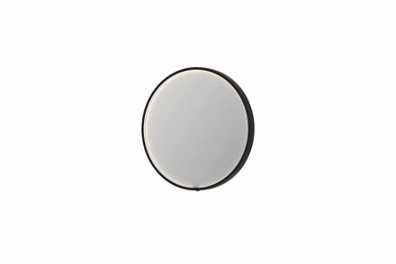 SP24 spiegel - 60x4x60cm rond in stalen kader incl dir LED - verwarming - color changing - dimbaar en schakelaar - geborsteld metal black 8409456 Geborsteld Metal Black (Zwart)