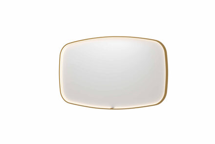 SP31 spiegel - 140x4x80cm contour in stalen kader incl dir LED - verwarming - color changing - dimbaar en schakelaar - geborsteld mat goud 8409872