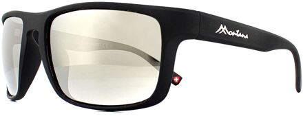 SP314B - sport zonnebril - ronde vorm - zwart rubbertouch