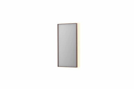 SP32 spiegel - 40x4x80cm rechthoek in stalen kader incl indir LED - verwarming - color changing - dimbaar en schakelaar - geborsteld koper 8410004